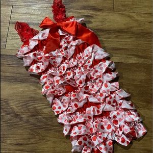 Satin Romper with Hearts